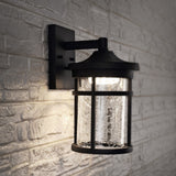Campo Outdoor Wall Lantern Crackled Glass/Metal Integrated LED Wall Sconce - JONATHAN Y