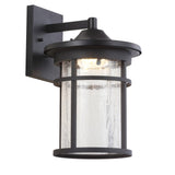 Campo Outdoor Wall Lantern Crackled Glass/Metal Integrated LED Wall Sconce - JONATHAN Y