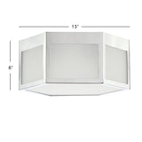 Minimo Hexagon Metal/Frosted Glass LED Flush Mount - JONATHAN Y