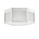 Minimo Hexagon Metal/Frosted Glass LED Flush Mount - JONATHAN Y