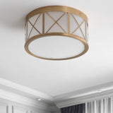 Cadence Drum Metal/Glass Flush Mount - JONATHAN Y