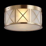 Cadence Drum Metal/Glass Flush Mount - JONATHAN Y