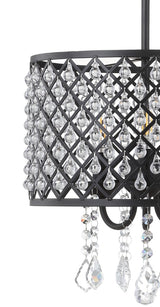 Gigi Metal/Crystal Adjustable LED Drop Chandelier - JONATHAN Y