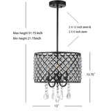 Gigi Metal/Crystal Adjustable LED Drop Chandelier - JONATHAN Y