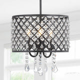 Gigi Metal/Crystal Adjustable LED Drop Chandelier - JONATHAN Y