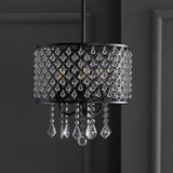 Gigi Metal/Crystal Adjustable LED Drop Chandelier - JONATHAN Y