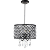 Gigi Metal/Crystal Adjustable LED Drop Chandelier - JONATHAN Y