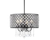 Gigi Metal/Crystal Adjustable LED Drop Chandelier - JONATHAN Y