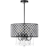 Gigi Metal/Crystal Adjustable LED Drop Chandelier - JONATHAN Y