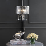 Avah Metal/Crystal Adjustable LED Drop Chandelier - JONATHAN Y
