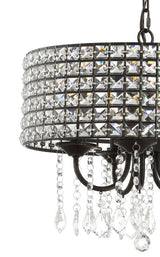 Reese 17" Metal/Crystal Adjustable LED Drop Chandelier - JONATHAN Y
