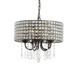 Reese 17" Metal/Crystal Adjustable LED Drop Chandelier - JONATHAN Y