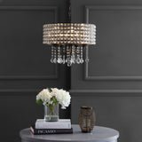 Reese 17" Metal/Crystal Adjustable LED Drop Chandelier - JONATHAN Y