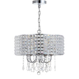 Reese 17" Metal/Crystal Adjustable LED Drop Chandelier - JONATHAN Y