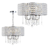 Reese 17" Metal/Crystal Adjustable LED Drop Chandelier - JONATHAN Y