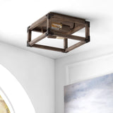 Magnolia 11.5" Iron Rustic Farmhouse LED Flush Mount - JONATHAN Y