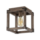 Magnolia 8" Iron Rustic Farmhouse LED Flush Mount - JONATHAN Y