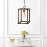 Magnolia 8.13" Adjustable Iron Rustic Farmhouse LED Pendant - JONATHAN Y