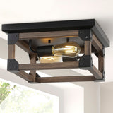 Cheshire 13" Iron Rustic Farmhouse LED Flush Mount - JONATHAN Y