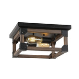 Cheshire 13" Iron Rustic Farmhouse LED Flush Mount - JONATHAN Y