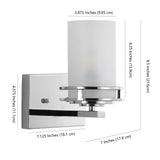 Fairfax Metal/Frosted Glass Contemporary Glam LED Vanity Light - JONATHAN Y