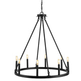 Oberto Ring Iron Rustic Farmhouse LED Chandelier - JONATHAN Y