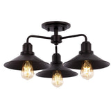 Calvin 18.5" Iron Industrial LED Semi-Flush Mount - JONATHAN Y