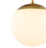 Marcel Bistro 7.75" Bohemian Farmhouse Iron/Frosted Glass LED Semi Flush Mount - JONATHAN Y