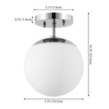 Marcel Bistro 7.75" Bohemian Farmhouse Iron/Frosted Glass LED Semi Flush Mount