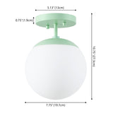 Marcel Bistro 7.75" Bohemian Farmhouse Iron/Frosted Glass LED Semi Flush Mount