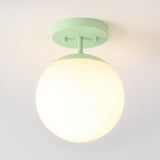 Marcel Bistro 7.75" Bohemian Farmhouse Iron/Frosted Glass LED Semi Flush Mount