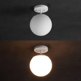 Marcel Bistro 7.75" Bohemian Farmhouse Iron/Frosted Glass LED Semi Flush Mount