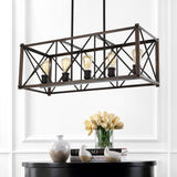Ferme 16" Adjustable Iron Rustic Farmhouse LED Pendant - JONATHAN Y