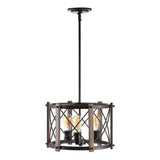 Ferme 16" Adjustable Iron Rustic Farmhouse LED Pendant - JONATHAN Y