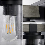 Bungalow Iron/Seeded Glass Rustic Farmhouse LED Vanity Light
