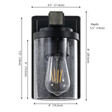 Bungalow Iron/Seeded Glass Rustic Farmhouse LED Vanity Light