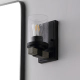 Bungalow Iron/Seeded Glass Rustic Farmhouse LED Vanity Light