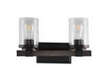 Bungalow Iron/Seeded Glass Rustic Farmhouse LED Vanity Light