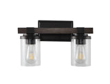 Bungalow Iron/Seeded Glass Rustic Farmhouse LED Vanity Light