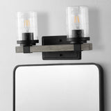 Bungalow Iron/Seeded Glass Rustic Farmhouse LED Vanity Light