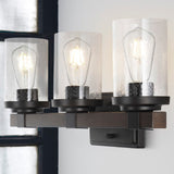 Bungalow Iron/Seeded Glass Rustic Farmhouse LED Vanity Light