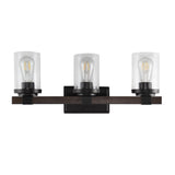 Bungalow Iron/Seeded Glass Rustic Farmhouse LED Vanity Light