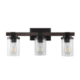 Bungalow Iron/Seeded Glass Rustic Farmhouse LED Vanity Light
