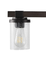 Bungalow Iron/Seeded Glass Rustic Farmhouse LED Vanity Light