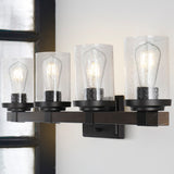 Bungalow Iron/Seeded Glass Rustic Farmhouse LED Vanity Light