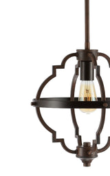 Ogee 12.5" Adjustable Iron Rustic Industrial LED Pendant - JONATHAN Y