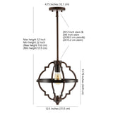 Ogee 12.5" Adjustable Iron Rustic Industrial LED Pendant - JONATHAN Y