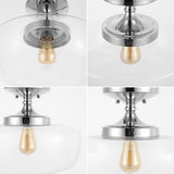 Marfa 14" Glass/Iron Farmhouse Modern LED Flush Mount