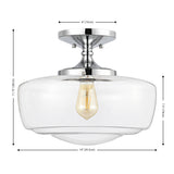 Marfa 14" Glass/Iron Farmhouse Modern LED Flush Mount