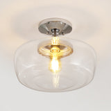 Marfa 14" Glass/Iron Farmhouse Modern LED Flush Mount